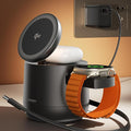 4 in 1 Qi2 Magnetic Wireless Charging Station, 15W Fast Charger by THREEKEY