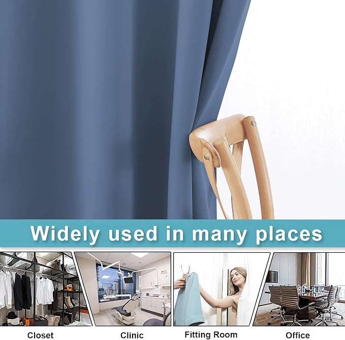 RYB HOME Extra Wide Curtain for Room Divider Blackout Privacy Partitions | - Image 4