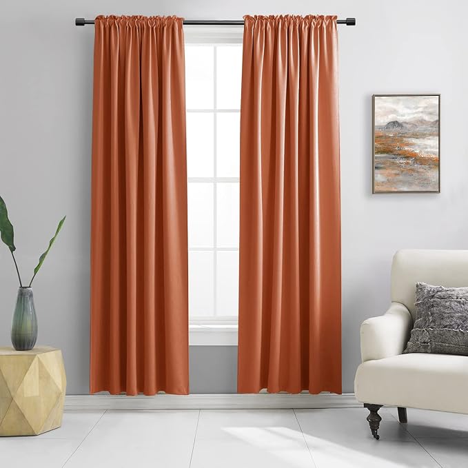 Long Blackout Curtains for Bedroom, Length Thermal Insulated Energy Saving by DONREN