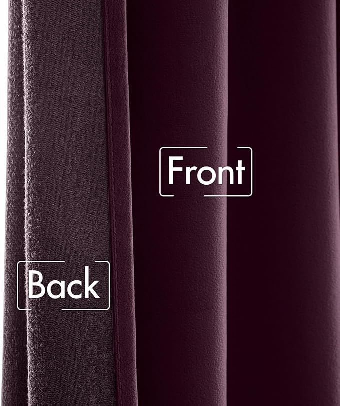 MIULEE Dark Purple Velvet Curtains 52x96 inches Luxury Blackout Curtains | - Image 6
