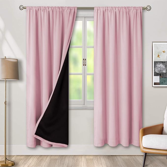 BGment Pink Blackout Curtains for Girls Room 72 Inch Length 2 Panels | Kids by BGment