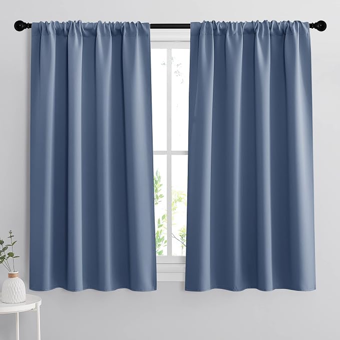 RYB HOME Blackout Curtains for Bedroom Living Room Nursery 63 inches Long | by RYBHOME