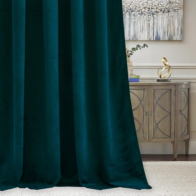 RYB HOME Velvet Curtains 120 inches Long, Extra Long High Ceiling Curtains | - Image 4