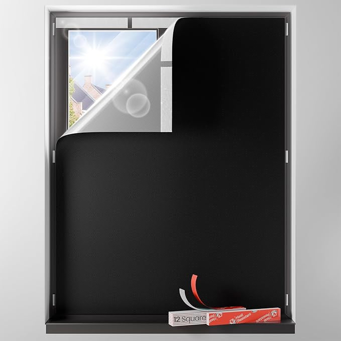 Blackout Curtains Portable 55”x60” No Drill Black Out Window Cover | 100% by Sumobaby