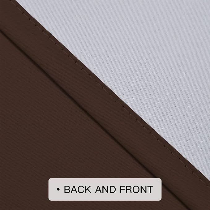 COSVIYA Curtains & Drapes Grommet Ombre Brown Curtains W52 x L63 Inch | - Image 5