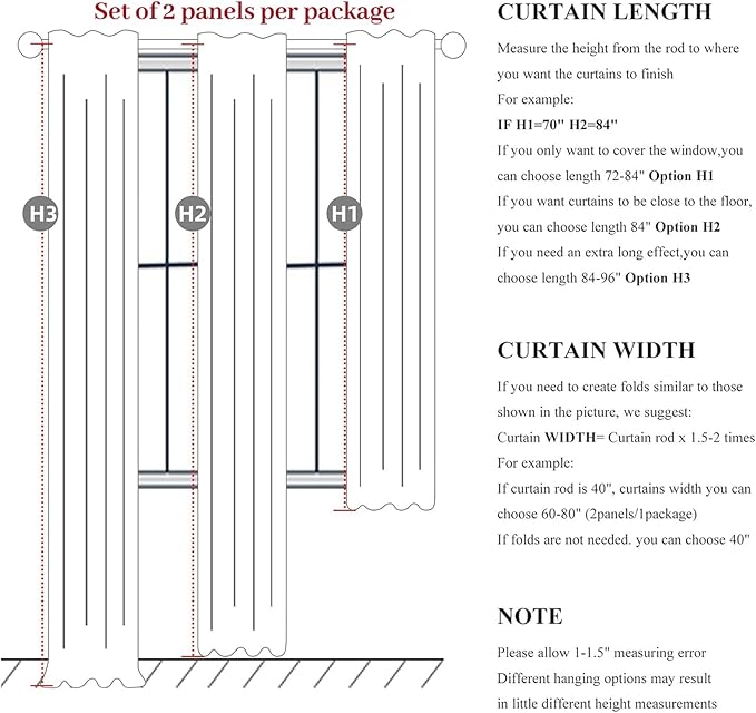 Cute Blackout Curtains 60 Inches Extra Wide Linen 92 Inch Length - Image 8