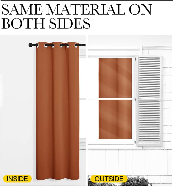 NICETOWN Halloween Burnt Orange Insulated Curtains Blackout Draperies - Image 6