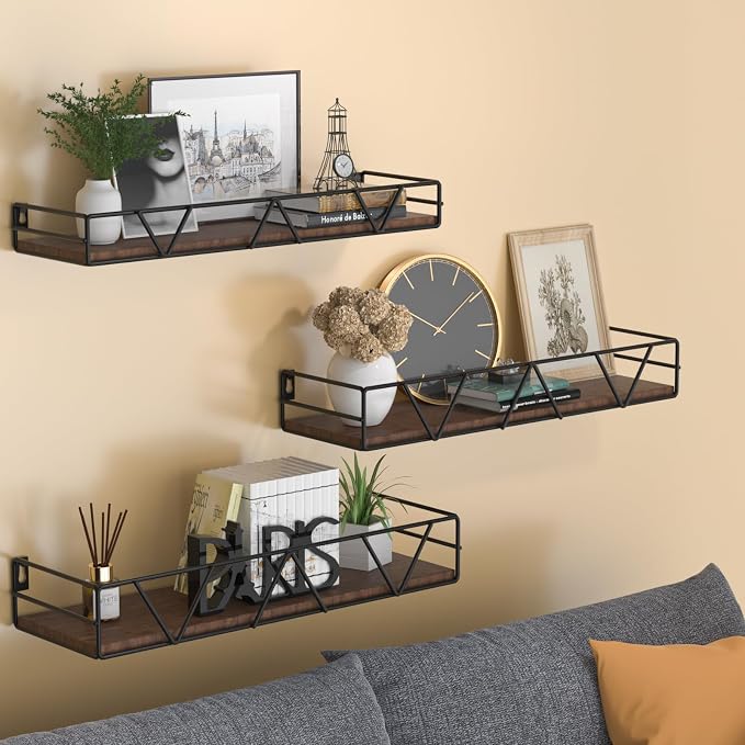 Floating Shelves Set of 3, Wood Wall Shelf, Farmhouse Shelf - Image 2