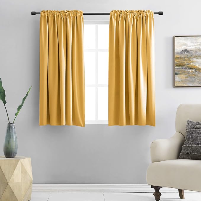48 Inch Length Short Curtains for Kitchen by DONREN