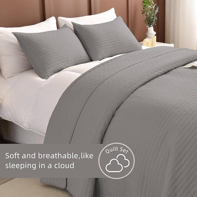 Lady Ann Gray Oversized King Bedspread 128x120 - Image 2