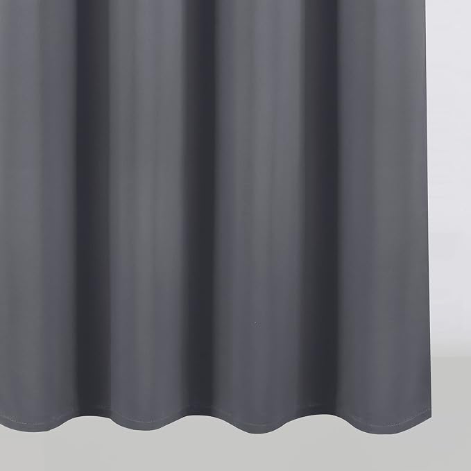100% Blackout Curtains 52 x 63 Inch/Grey Curtains 2 Panels - Image 9