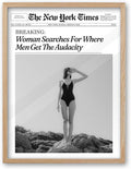 iHery 12x16in Where Men Get the Audacity Framed Newspaper Wall Art | Natural by iHery