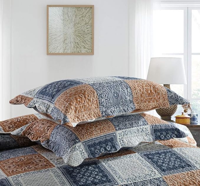 3-Piece King Quilt Sets Patchwork Bedspreads - Image 6