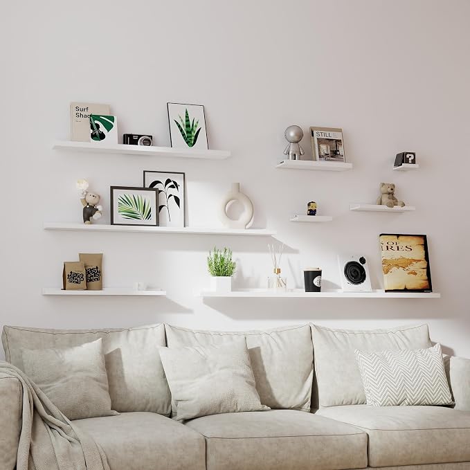 White Floating Shelves for Wall Decor, 56 in Shelf - Image 6