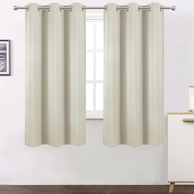 Light Beige Thermal Blackout Curtains/40 x 72 Inch/Set of 2 Panels Room - Image 2