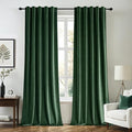 MIULEE Velvet Blackout Curtains 52x108 inches 2 Panels Hunter Green | Luxury by MIULEE