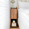 Narrow Nightstand Set of 2, Wooden Small 2 Drawer Nightstand, Slim Side End by FurSchFurniture