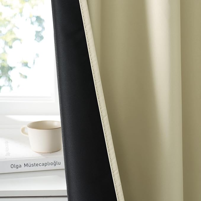 RYB HOME 100% Blackout Basement Curtains 36 inches Long, Heat & UV Blocking | - Image 4