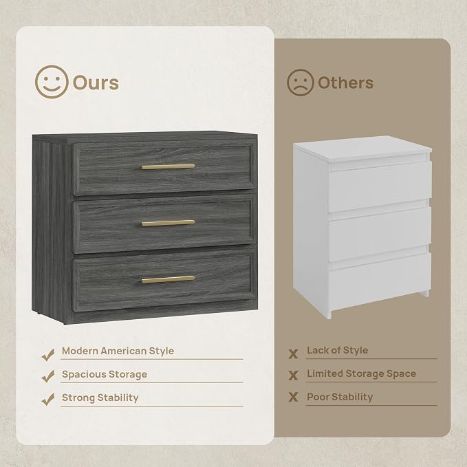 SICOTAS Oversized Nightstands Set of 3 - Image 5
