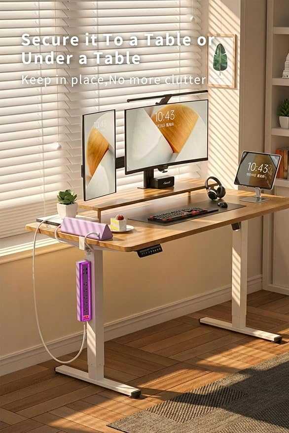 Desk Clamp Power Strip with Nightlight, 40W Fast Charging, 6FT Extension Cord - Image 3