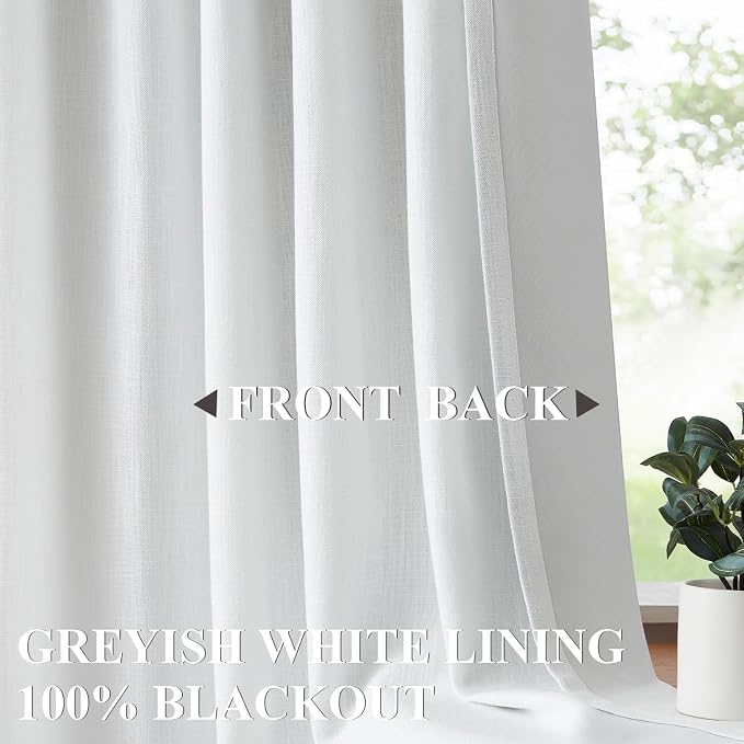 Vision Home White Pinch Pleated Full Blackout Curtains Thermal Insulated Window - Image 4