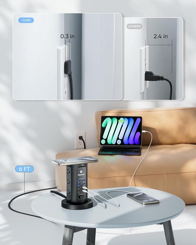 Kakyanill 115W USB Charging Station, Power Strip Tower - Image 7