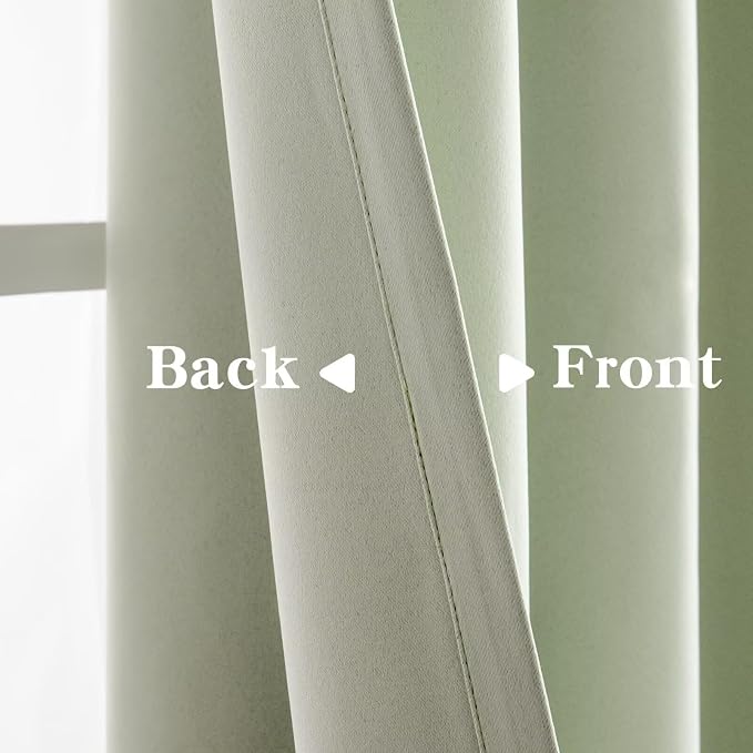 IGEMAEVE Blackout Curtains for Bedroom Grommet Sage Green 52" W x 96" L | - Image 4