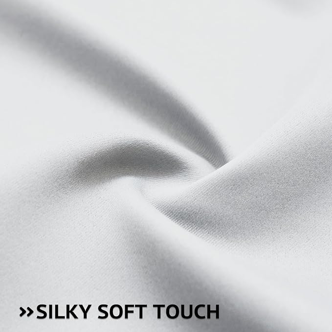 COSVIYA Grommet Room Darkening Greyish White Curtains 63 inch - Image 5