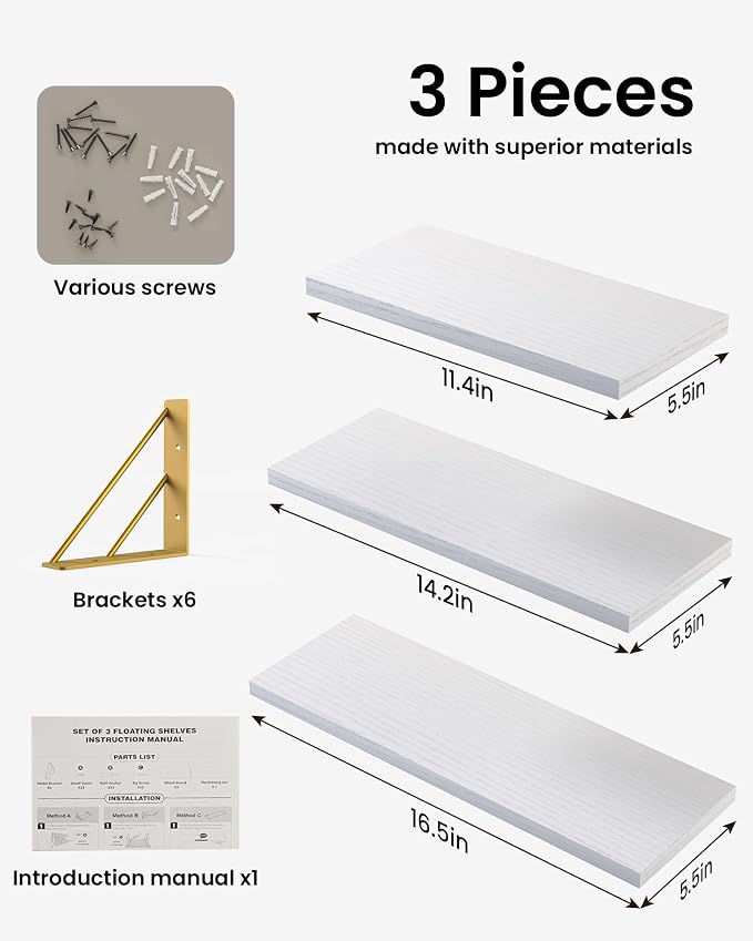 BAYKA Wall Shelves for Bedroom Decor, Floating Wall Shelves for Living Room - Image 6