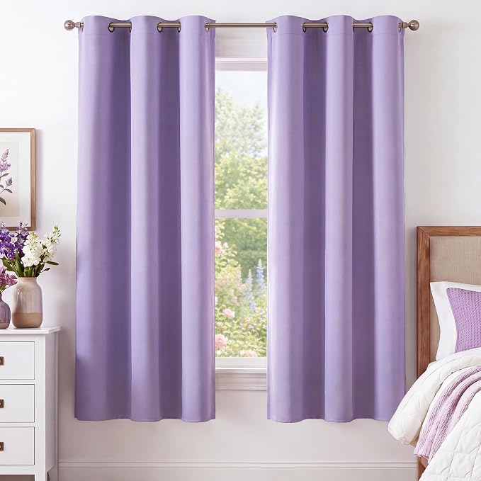 NICETOWN Lavender Purple Room Darkening Curtains 78 Inches Long 2 Panels by NICETOWN