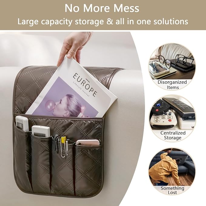 Remote Control Holder for Armchair, Couch Recliner Chair Caddy, Non-Slip Arm - Image 6