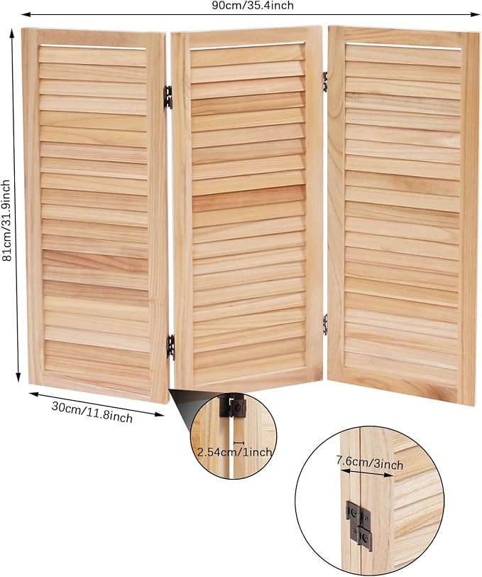3 Panel Room Divider Short, Short Folding Privacy Screen, Freestanding Privacy - Image 2