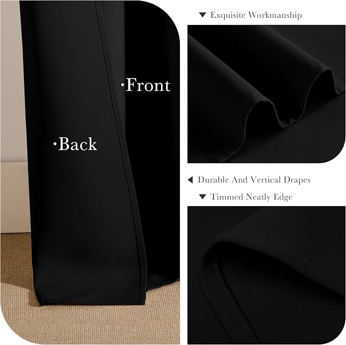 PONY DANCE Blackout Curtains 90 inches Long, 2 Panels | Room Darkening Floor - Image 6