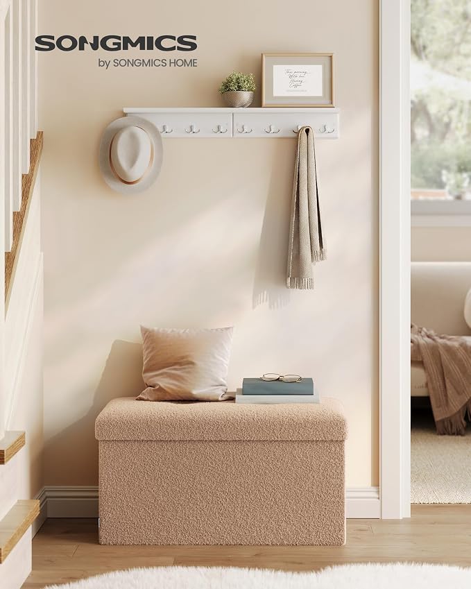 SONGMICS Storage Ottoman Bench, Storage Chest, Foot Rest Stool, End of Bed Bench - Image 2