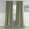 Light Sage Green Curtains 105 Inches Long Back Tab/Rod Pocket Room Darkening by DUALIFE