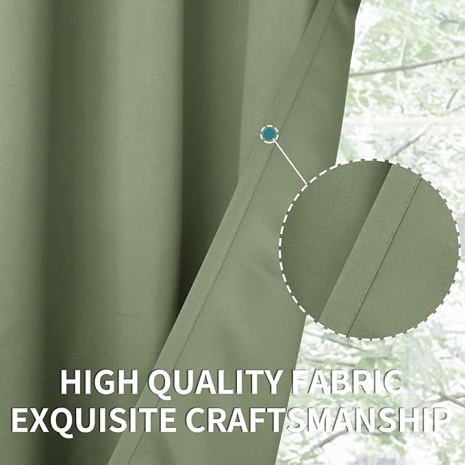 BGment Olive Green Blackout Curtains 72 Inches Length - Image 6