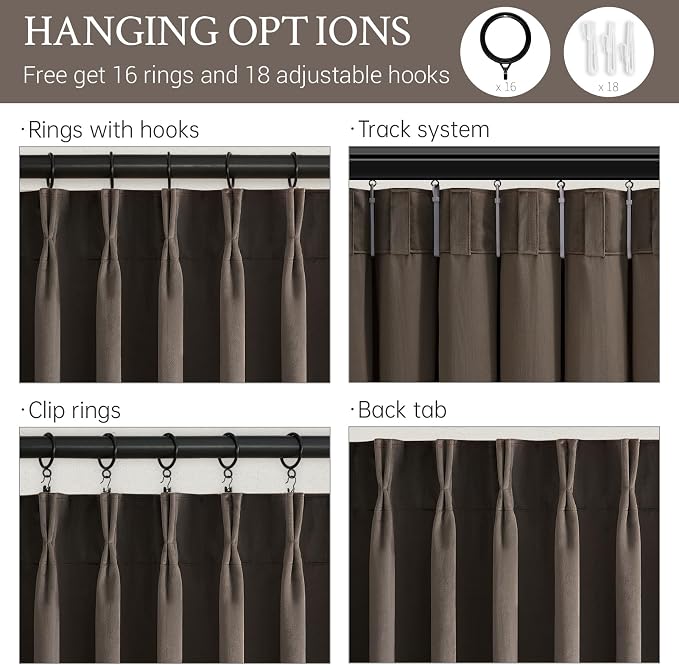 96 inches long Taupe Velvet Blackout Curtains - Image 4