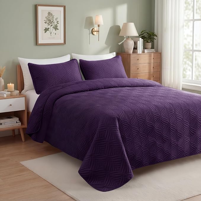 Whale Flotilla Quilts Queen Size, 3-Piece Soft Lightweight Modern Geometric - Image 2