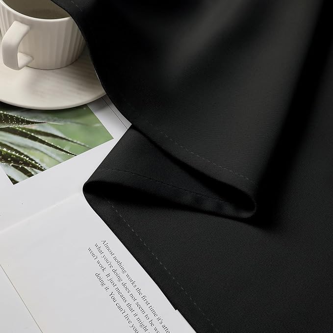 CUCRAF Black Blackout Curtains 63 inch Length 2 Panels Set, Room Darkening - Image 10