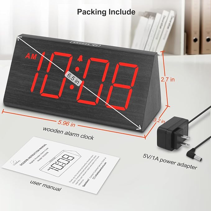 DreamSky Wooden Digital Alarm Clock - Image 7