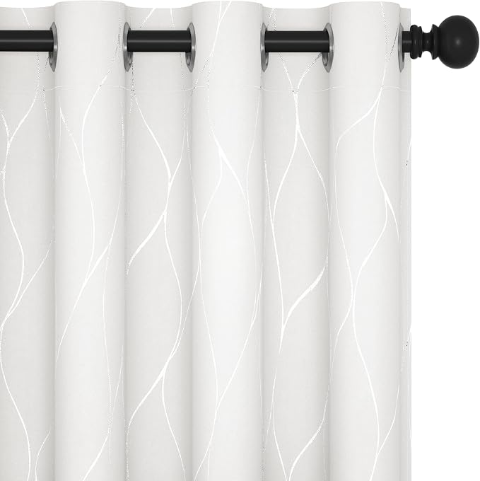 Deconovo Curtains for Living Room, Pattern Blackout Curtains 108 Inch Long | by Unknown