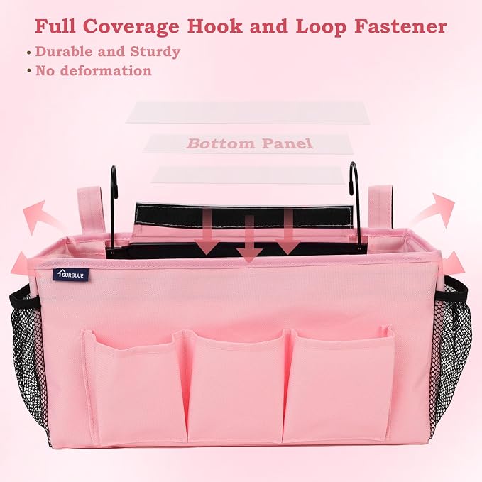 Surblue Bedside Organizer with Hook & Caddy Hanging Storage Bag with Adjustable - Image 4