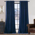 Navy Blue Velvet Blackout Curtains 96 Inches by AUSSPVOCT