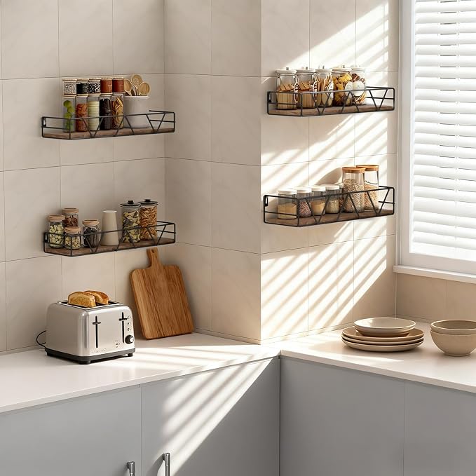 Floating Shelves Set of 4, Wood Wall Shelf, Farmhouse Shelf - Image 4