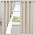 YoungsTex Oatmeal Linen 100% Blackout Curtains 78 Inch Length by YoungsTex