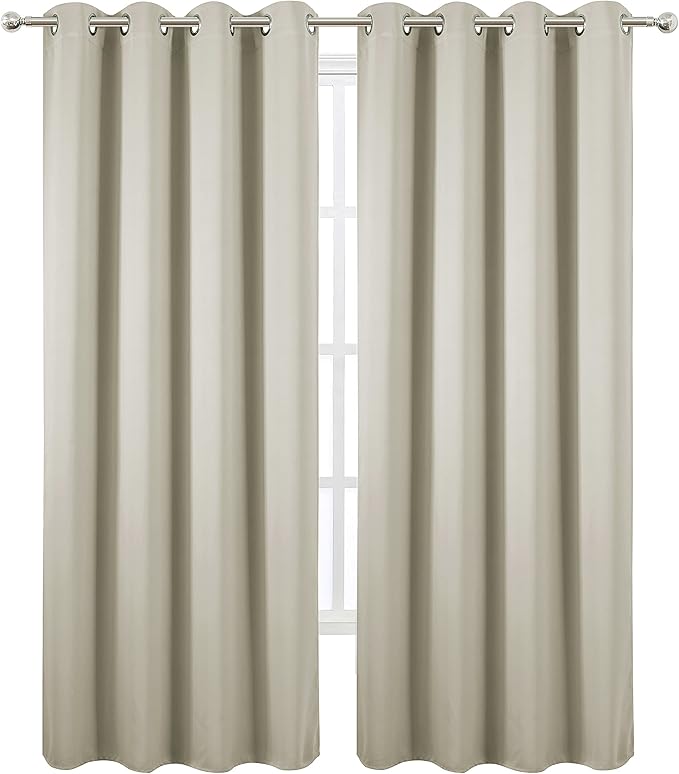 Light Beige Thermal Blackout Curtains/52 x 108 Inch/Set of 2 Panels Room - Image 2