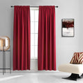 Red Bedroom Blackout Drapes Insulating Room Darkening Rod Pocket Curtain Panels by DONREN