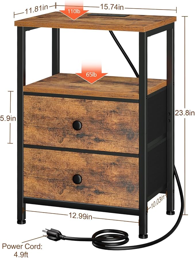 Night Stand, Small Nightstand - Image 3