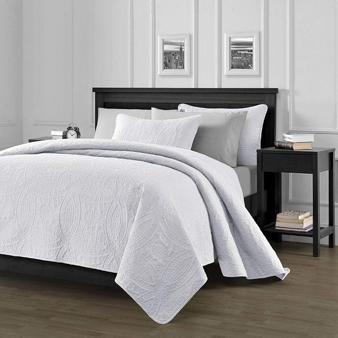 Chezmoi Collection Austin 3-Piece Oversized Bedspread Coverlet Set - Image 3