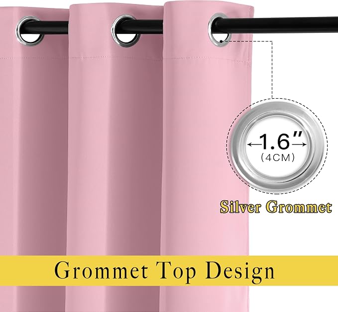 NICETOWN Long Crystal Pink Curtains - Image 2